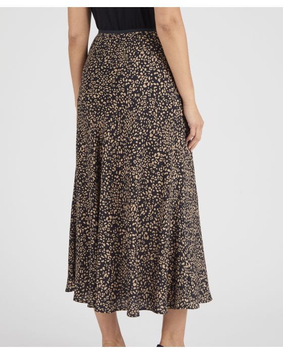 Damart Pull-on Leopard Print Skirt