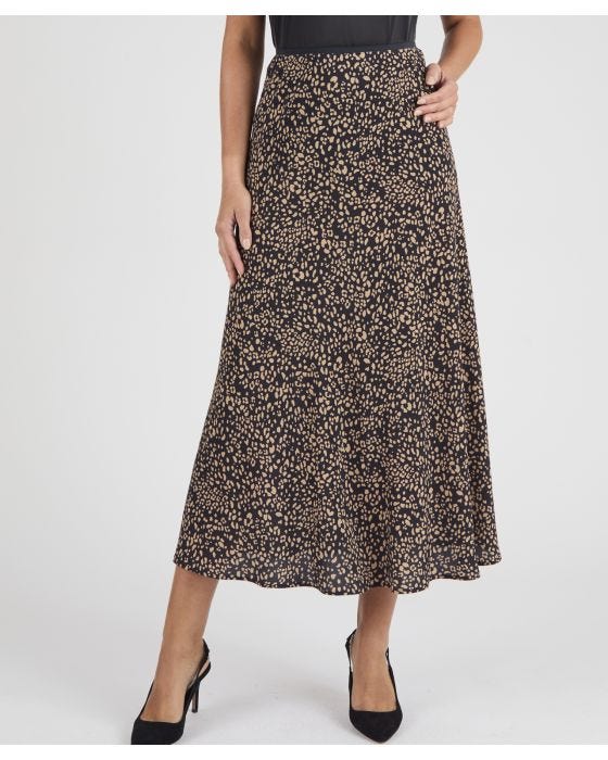 damart Pull-on Leopard Print Skirt