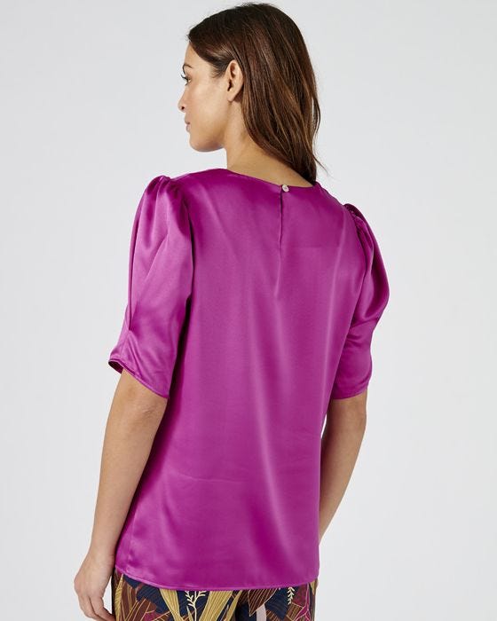 Damart Purple Satin Blouse