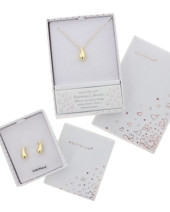 damart Raindrop Necklace and Earring Set