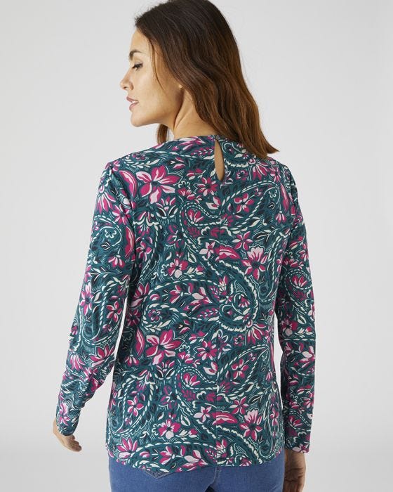 Damart Recycled Printed Cowl Neck Top