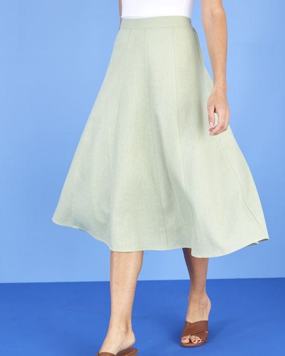 Damart Red Linen Skirt