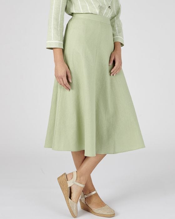 Damart Red Linen Skirt