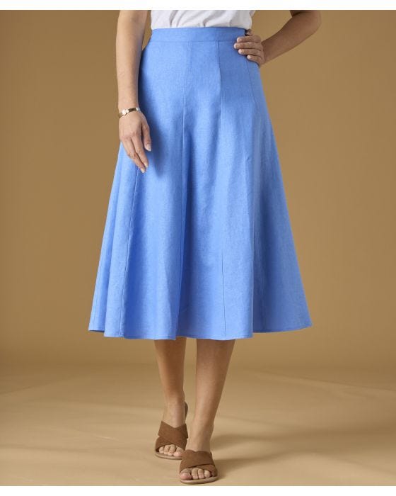 damart Red Linen Skirt