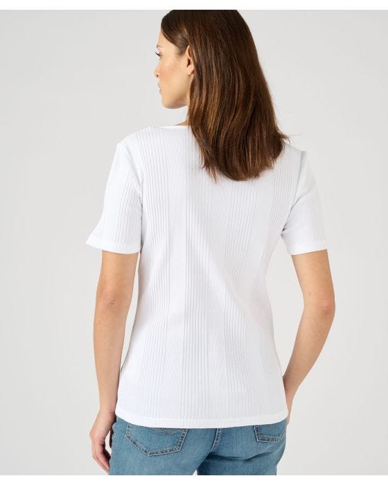 Damart Ribbed Notch Neck T-shirt
