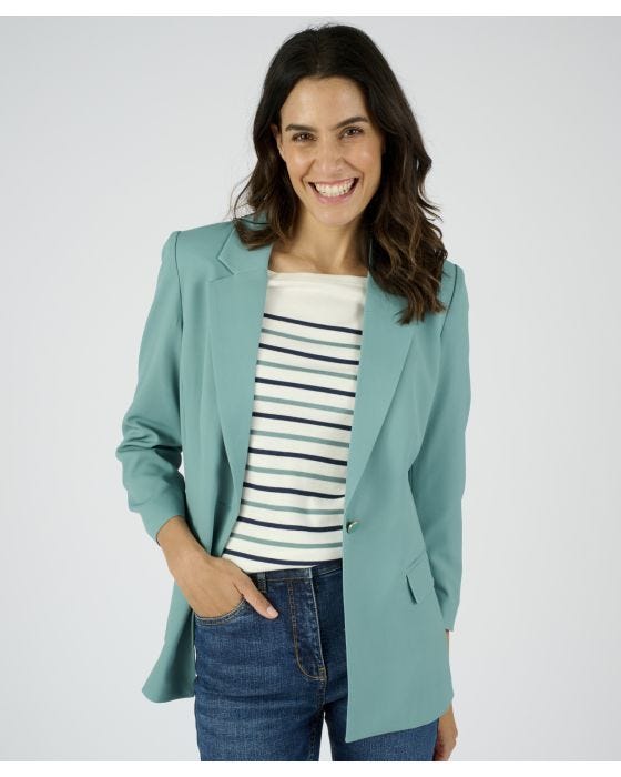 Damart Ruched Sleeve Tailored Jacket