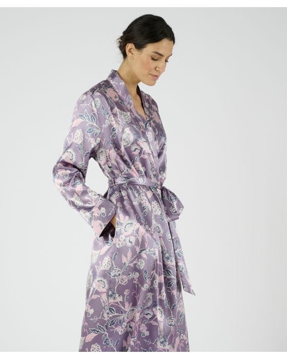 Damart Satin Print Dressing Gown