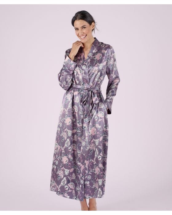 damart Satin Print Dressing Gown