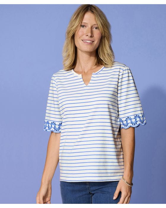 damart Scallop Edge Cotton T-shirt