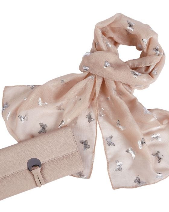 damart Scarf Necklace and Purse Set