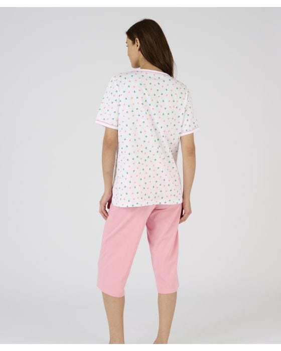 Damart Short Sleeve Cropped Pyjamas
