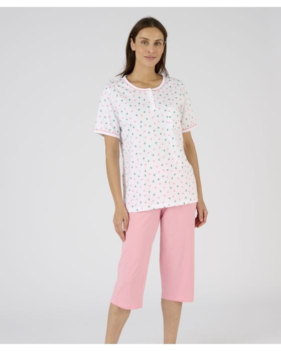 Damart Short Sleeve Cropped Pyjamas