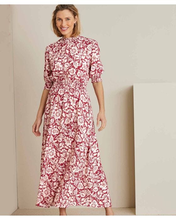 damart Short Sleeve Elasticated Waist Dress