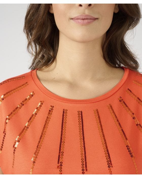 Damart Short Sleeve Sequin T-shirt