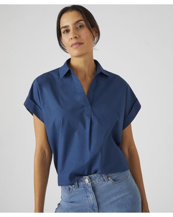 Damart Short Sleeved Cool Cotton Blouse