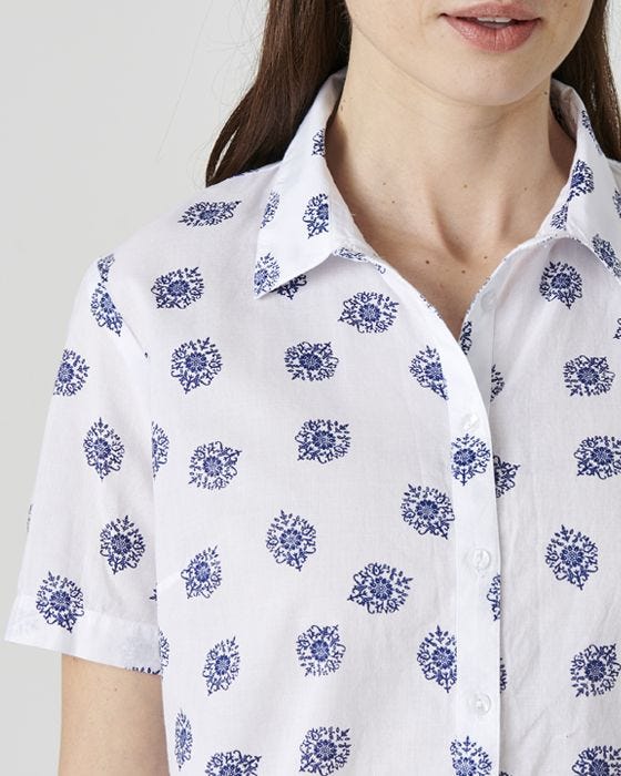 Damart Short Sleeved Cotton Blouse