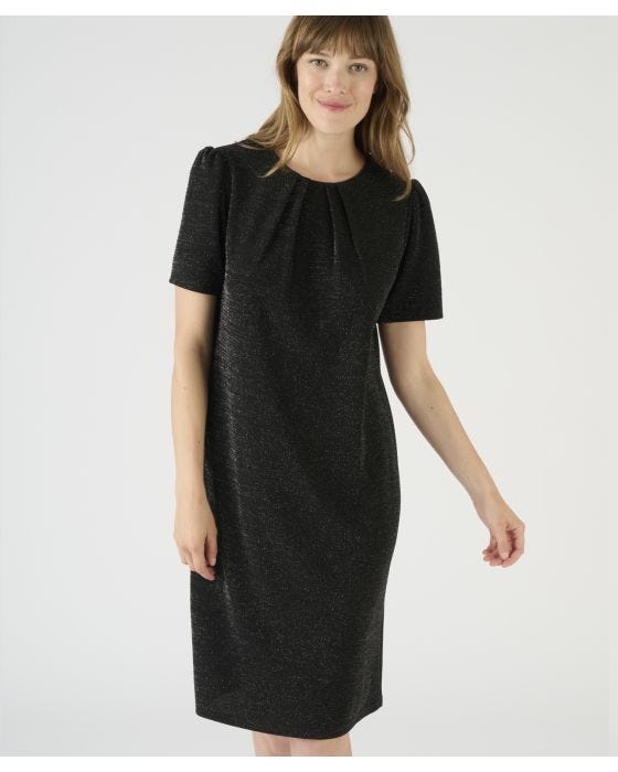 Damart Short Sleeved Gathered Neck Slinky Dress