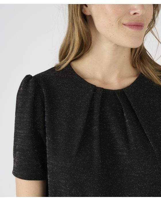 Damart Short Sleeved Gathered Neck Slinky Dress