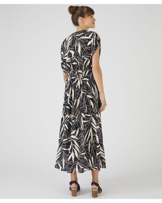Damart Short Sleeved Leaf Print Dress