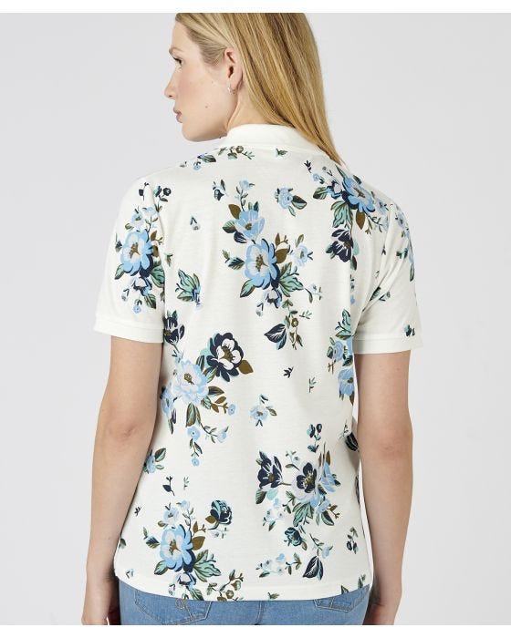 Damart Short Sleeved Piqué Print Polo