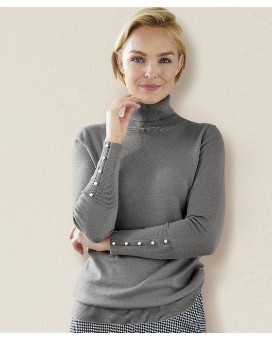 damart Skin Soft Button Sweater