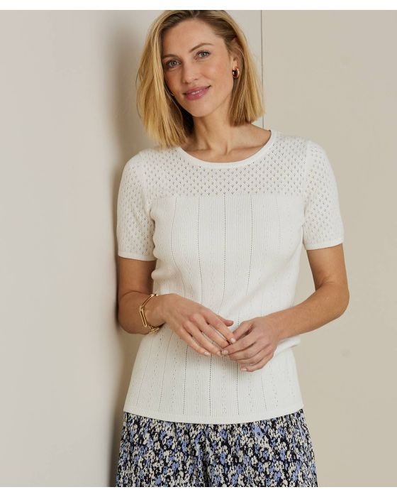 damart Skin Soft Cotton Rich Pointelle Jumper