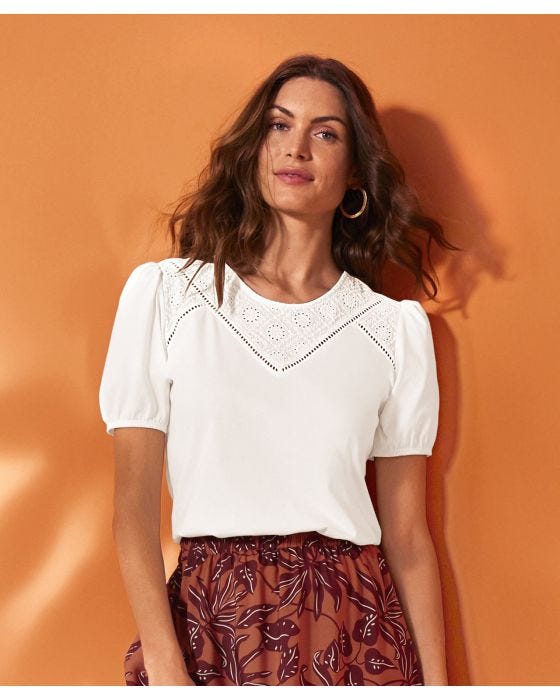 damart Skin Soft Embroidered Detail T-shirt