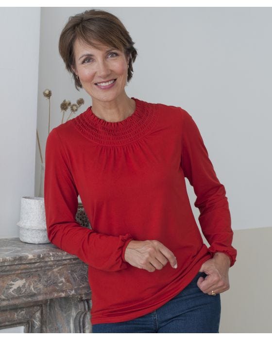 Damart Skin Soft Long Sleeved Printed Top