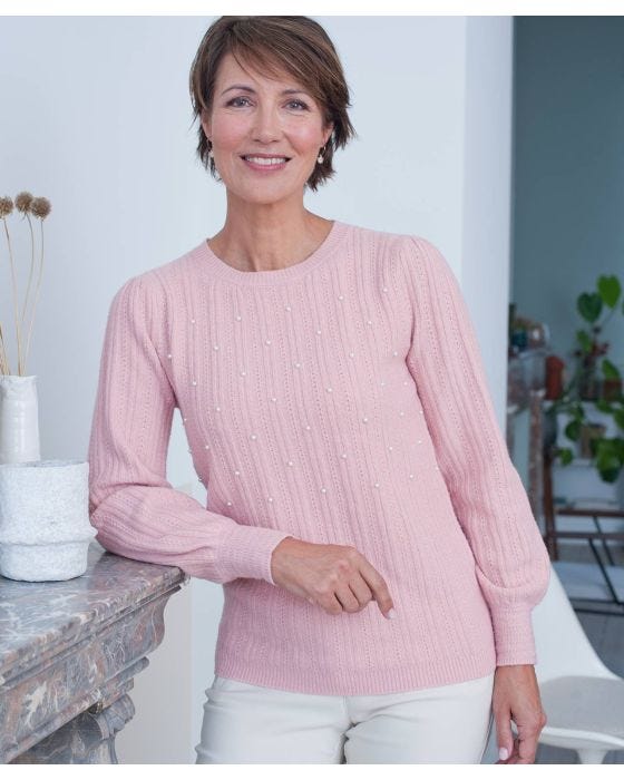 damart Skin Soft Pearl Detail Jumper