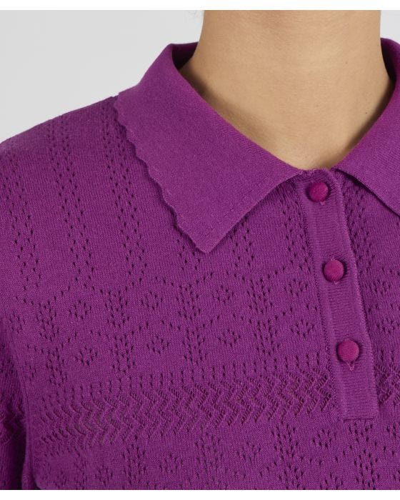 Damart Skin Soft Pointelle Polo Jumper