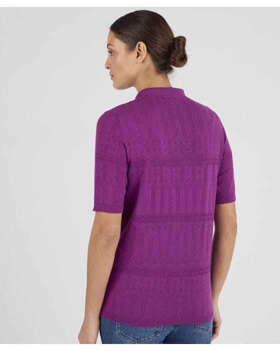 Damart Skin Soft Pointelle Polo Jumper