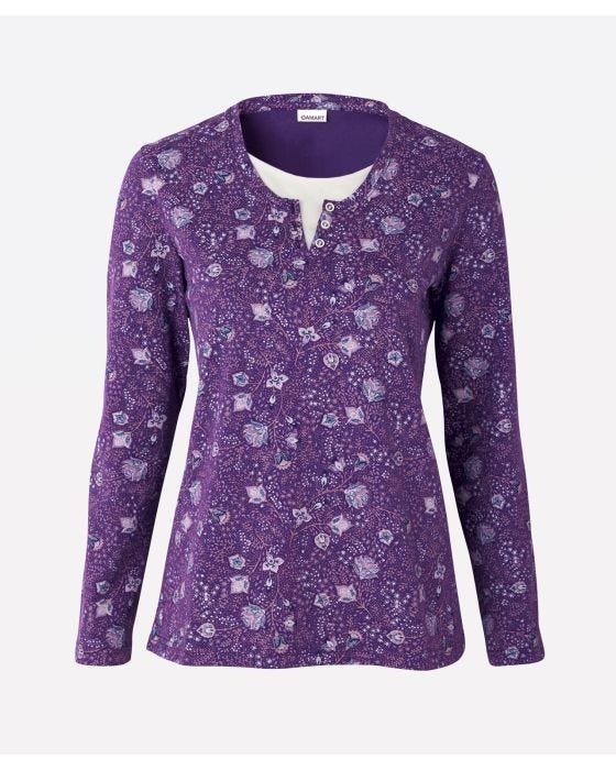 damart Skin Soft Printed Mock 2-in-1 Top