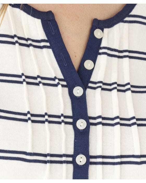 Damart Skin Soft Pure Cotton Pleat Detail T-shirt