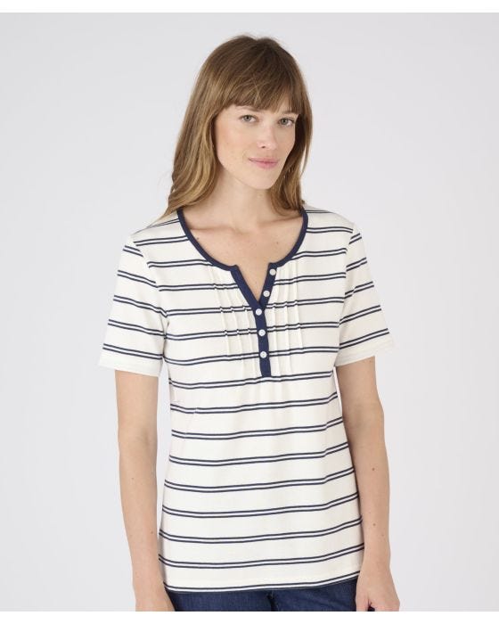 Damart Skin Soft Pure Cotton Pleat Detail T-shirt