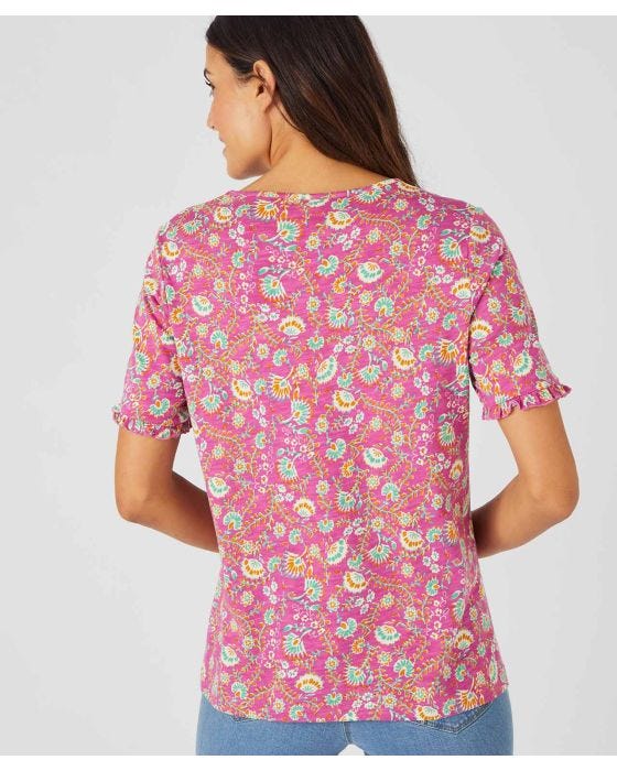 Damart Skin Soft Ruffle Trim T-shirt