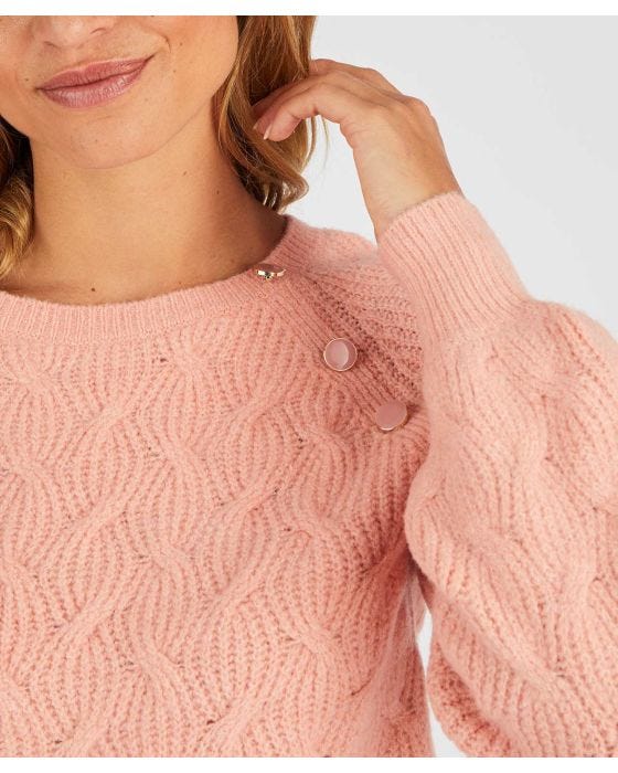 Damart Skin Soft Thermolactyl Button Trim Jumper