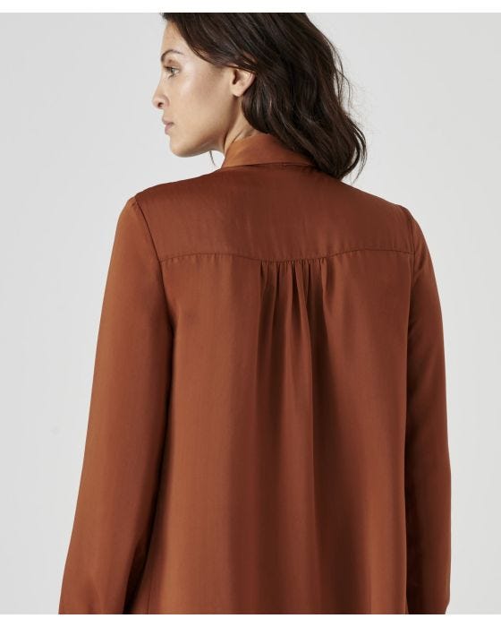 Damart Smock Detail Tie Neck Blouse