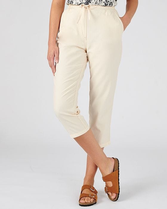 Damart Straight Leg Cotton Crop Trousers