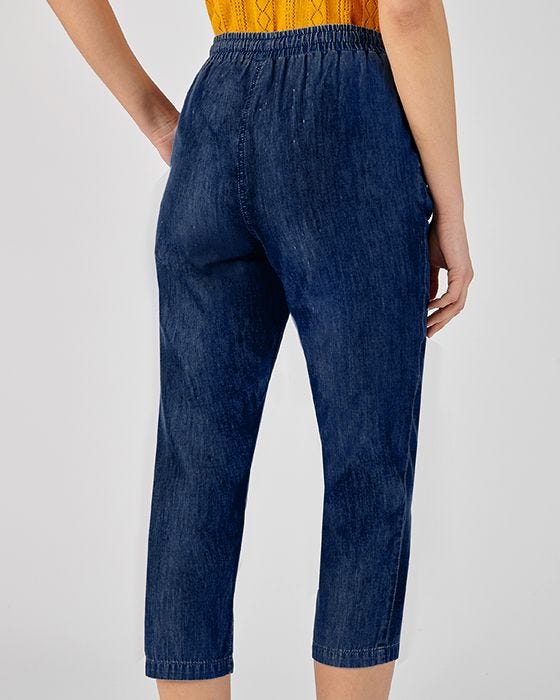 Damart Straight Leg Cotton Crop Trousers