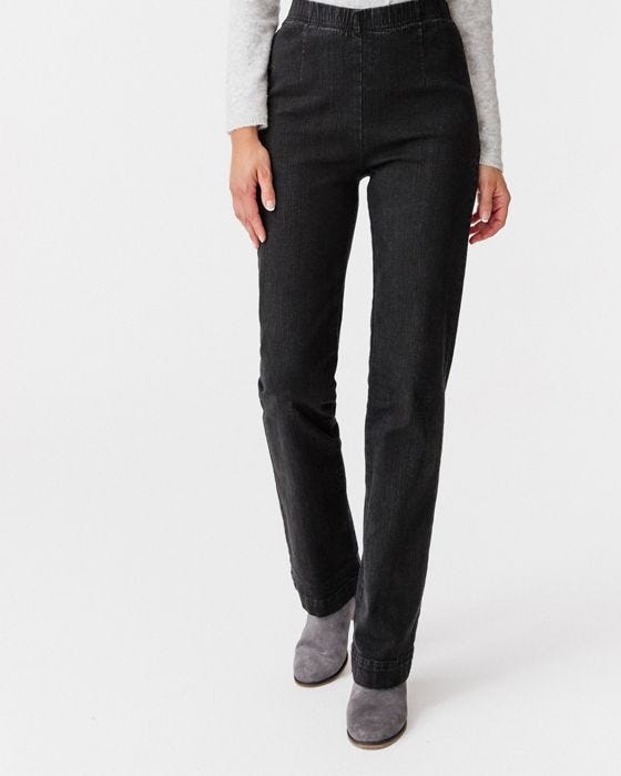 Damart Straight Leg Pull-on Jean Trousers