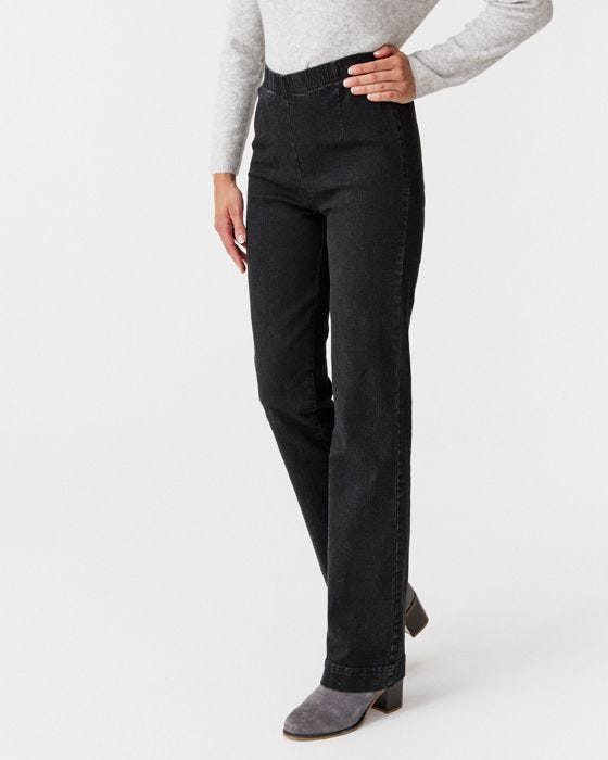 Damart Straight Leg Pull-on Jean Trousers