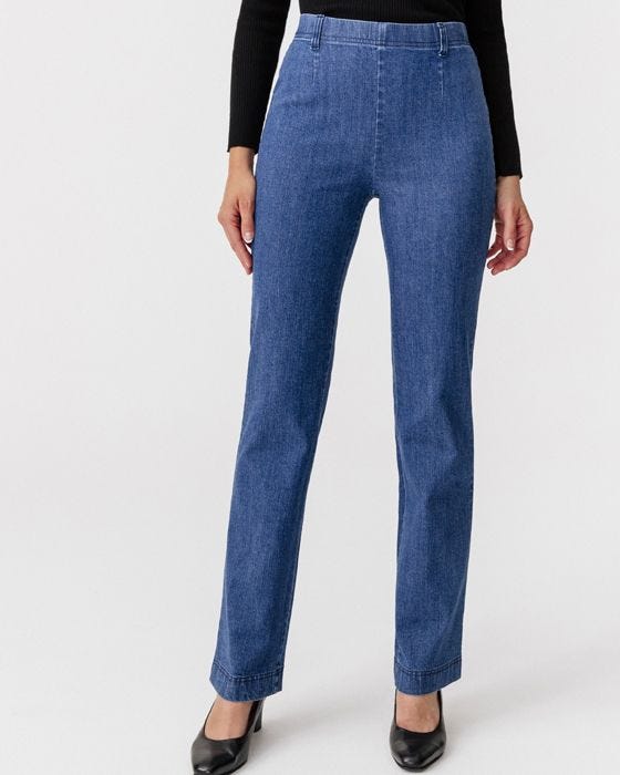damart Straight Leg Pull-on Jean Trousers