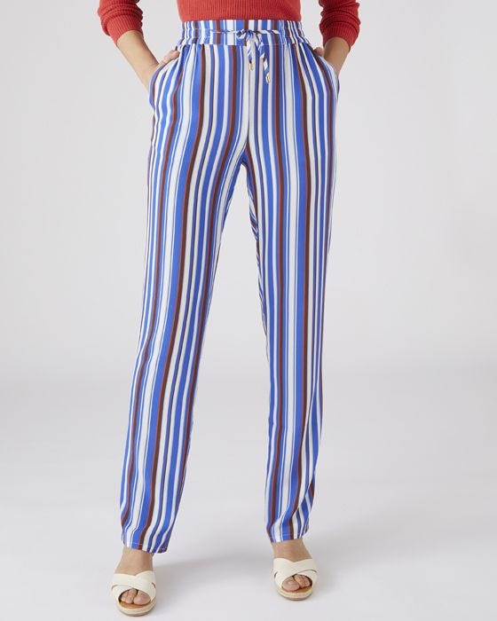 Damart Straight Leg Stripe Trousers