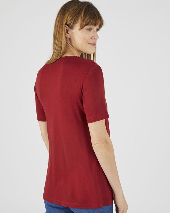 Damart Stretch Jersey Asymmetric Neck Top