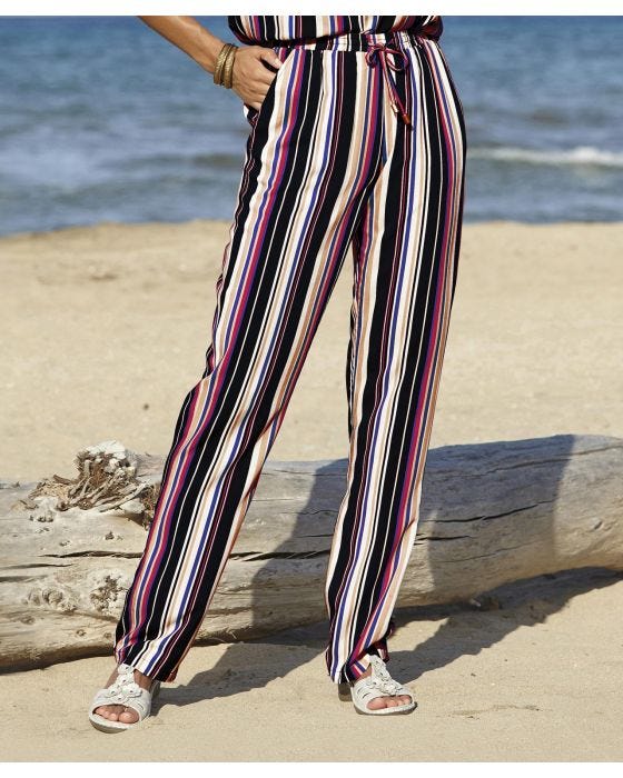 damart Stretch Waist Stripe Trousers