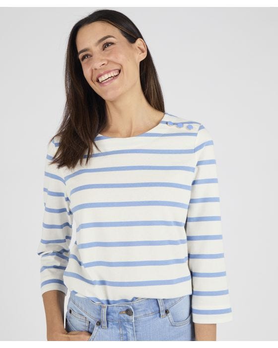 Damart Stripe Breton Style Top