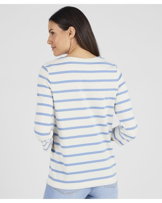 Damart Stripe Breton Style Top