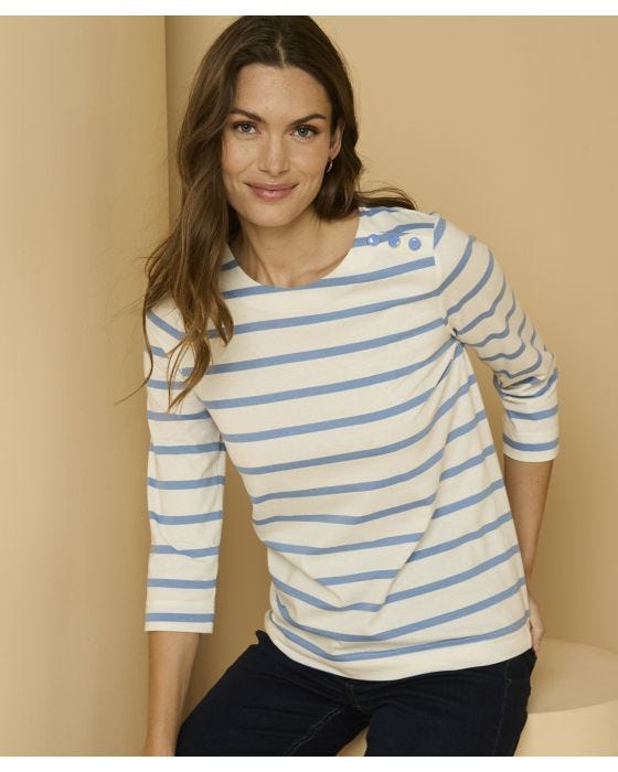damart Stripe Breton Style Top