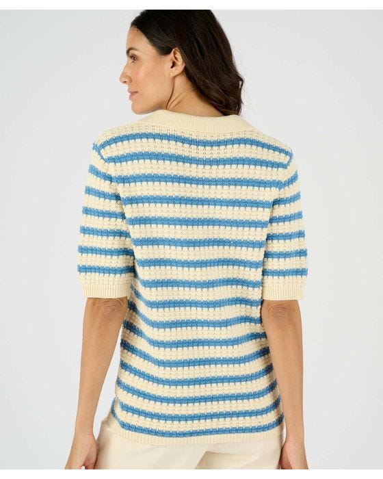 Damart Stripe Collared Jumper