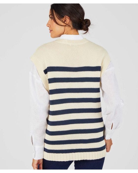 Damart Stripe Sleeveless Jumper